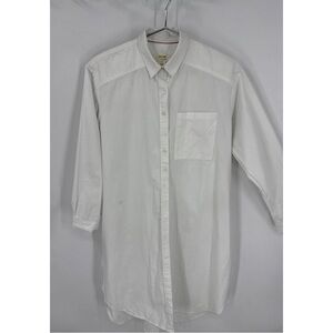 Maeve by anthropologie Maxi Tunic white Poplin Button down shirt S